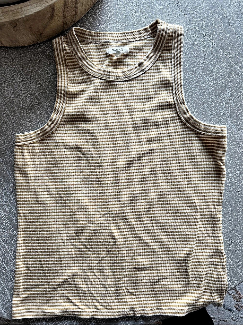 Madewell Striped Tank Top in Yellow & White Size XL